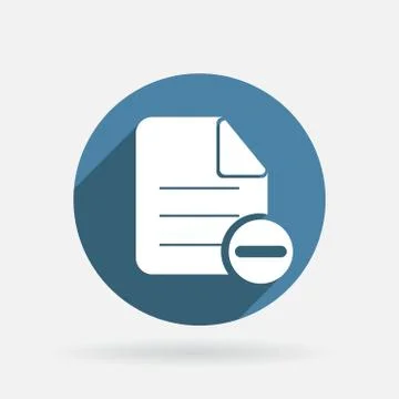 Page of the document. circle blue icon with shadow. Stock Illustration