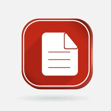 Page of the document. color square icon Illustrazione stock