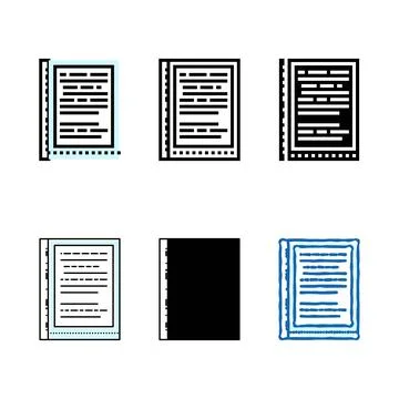 Page document file color icon types vector 库存插图