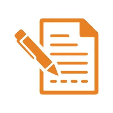 Page, document, paper icon. Orange color vector EPS. Illustrazione stock