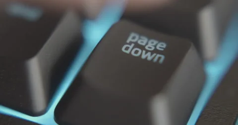"Page Down" key being used - 60FPS RGB Keyboard Video stock 145859963