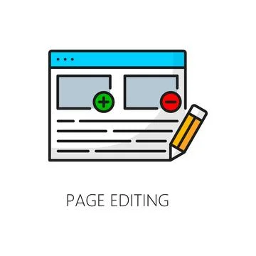 Page editing, CMS content management system icon Illustrazione stock