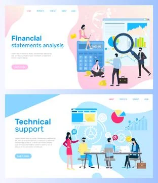 Page of Finances and Technical Support vector Stock Illustration