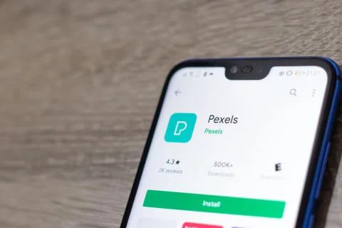 Page on the google store app of Pexels app, rising free stock photo web site Stock Photos