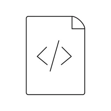 Page html coding web thin line Illustration