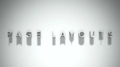 Page layouts 3D title animation white text on a white background Stock Footage 299747192