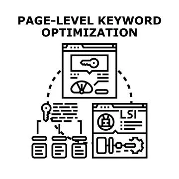 Page level keyword optimization strategy creating content イラスト素材