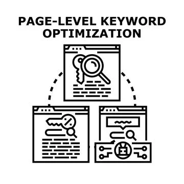 Page level keyword optimization strategy for website content Stock Illustration