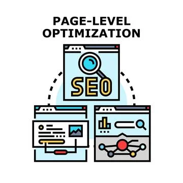 Page level optimization for search engine success Stock Illustration