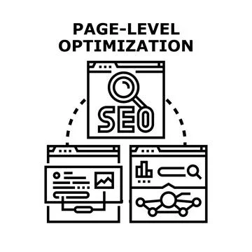 Page level optimization for search engine success Stock Illustration