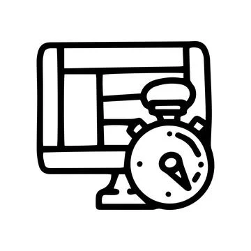 Page load time line vector doodle simple icon Illustrazione stock
