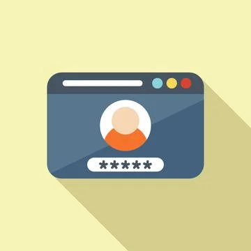 Page log password icon flat vector. Web account Stock-Illustration