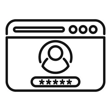 Page log password icon outline vector. Web account 스톡 일러스트
