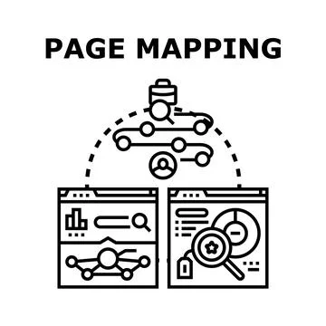 Page mapping process concept for website navigation design イラスト素材