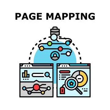 Page mapping process concept for website navigation design Stock Illustration