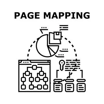 Page mapping representing website structure and seo strategy Stock Illustration