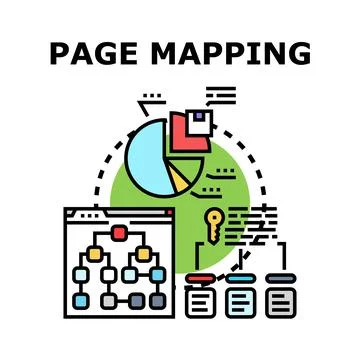 Page mapping representing website structure and seo strategy Stock Illustration