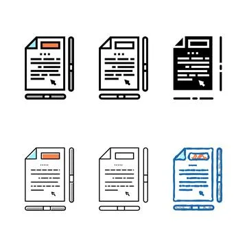 Page navigation scroll color icon stylized vector Illustrazione stock