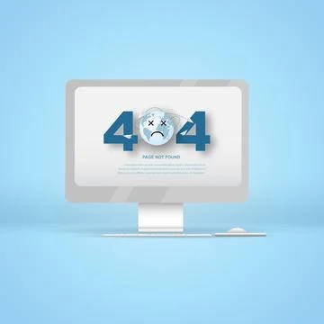 Page not found 404. 404 error page with world cartoon and  paper Origami plan Illustrazione stock