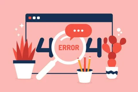 Page not found 404 design. Vector illustration 404 error web page concept. mi Stockillustratie