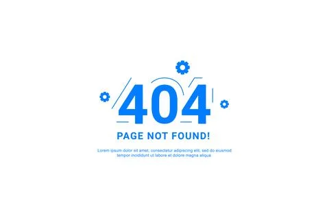 Page Not Found 404 Design Banner For Digital Media Stock Illustration