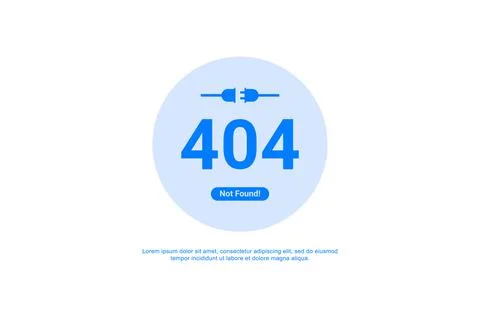 Page Not Found 404 Design Banner For Digital Media Stock Illustration