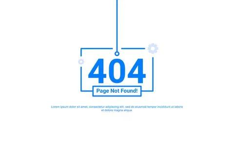 Page Not Found 404 Design Banner For Digital Media Stock Illustration