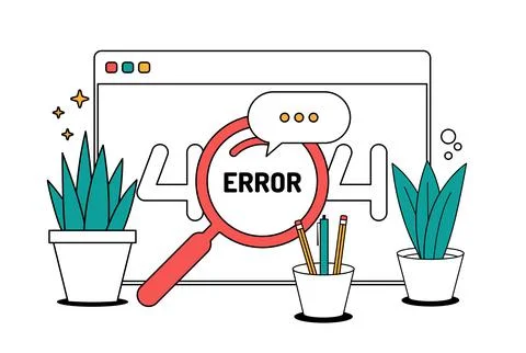 Page not found 404 design. Error Page icon Vector illustration Outline Filled Stock Illustration