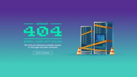 Page not found, 404 error concept banner Stockillustratie