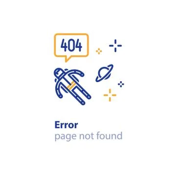 Page not found, 404 error, web page banner, search result concept Illustrazione stock