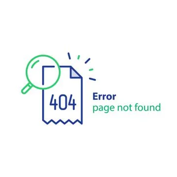 Page not found, 404 error, web page banner, search result concept Illustrazione stock