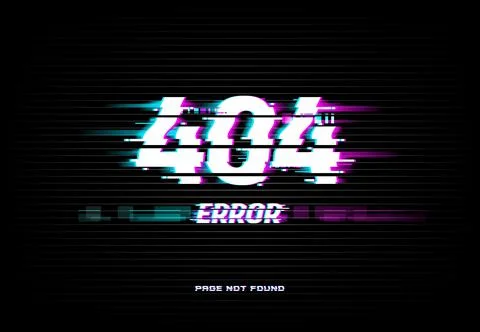 Page not found 404 error glitched screen vector Stock Illustration