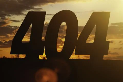 Page not found. 404 error at sunset. Site page broken. 写真素材