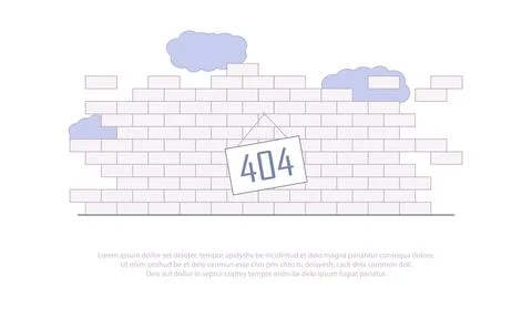 Page not found. Brick wall background. Landing page Stockillustratie
