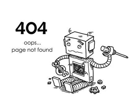 Page Not Found Error 404 Doodle Stock Illustration