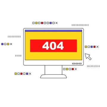 Page not found error 404 concept line art illustration Illustrazione stock
