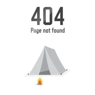 Page not found Error 404. tent stay Illustrazione stock