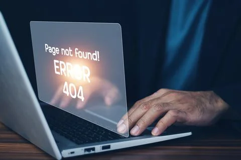 Page not found an Error 404 concept, computer alert information Error 404 t.. Stock Photos