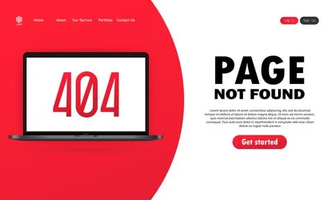 Page not found on laptop screen. 404 error sign illustration. UI design. Vect Stock Illustration