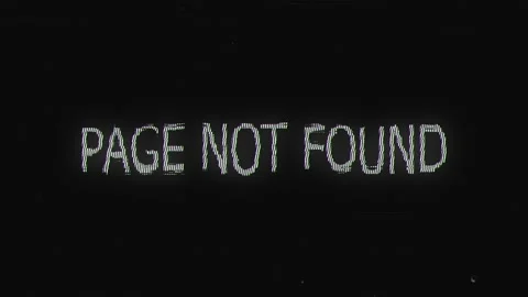 Page Not Found Message. Looped Glitch Effect, 4k Animation of an internet error  Stock Footage 151077114