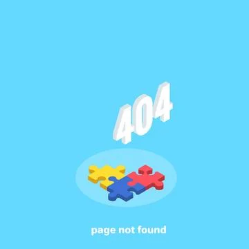 Page not found, not completely folded puzzle on a blue background and an erro 스톡 일러스트