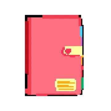 Page notebook pixel art vector illustration Illustrazione stock