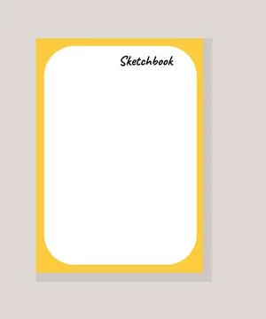Page for notebook yellow sketchbook. Vector illustration Stock Illustration