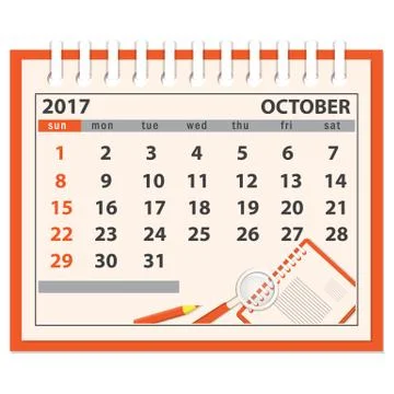 Page of octoberl 2017 Illustrazione stock