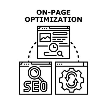 On page optimization concept for website seo strategy 库存插图