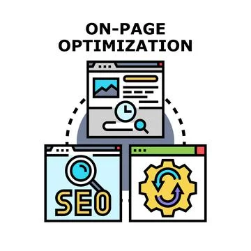 On page optimization concept for website seo strategy 库存插图