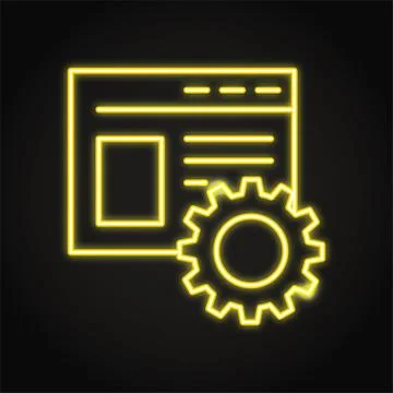 Page optimization icon in neon line style Stock Illustration