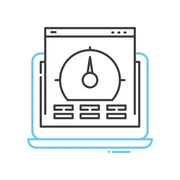 Page optimization line icon, outline symbol, vector illustration, concept sign Illustrazione stock