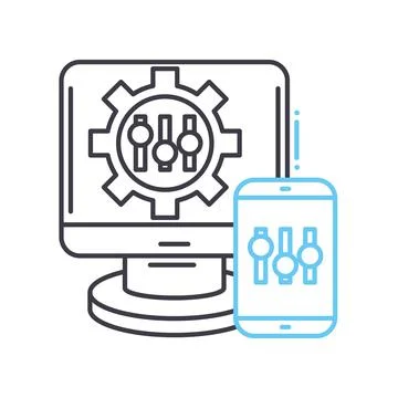 Page optimization line icon, outline symbol, vector illustration, concept sign Illustrazione stock