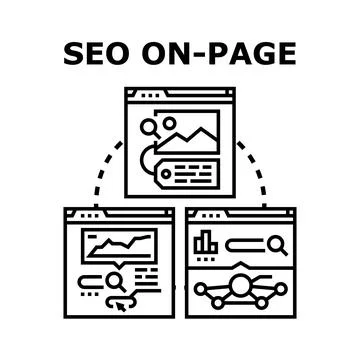 On page optimization process for search engine marketing Stockillustratie